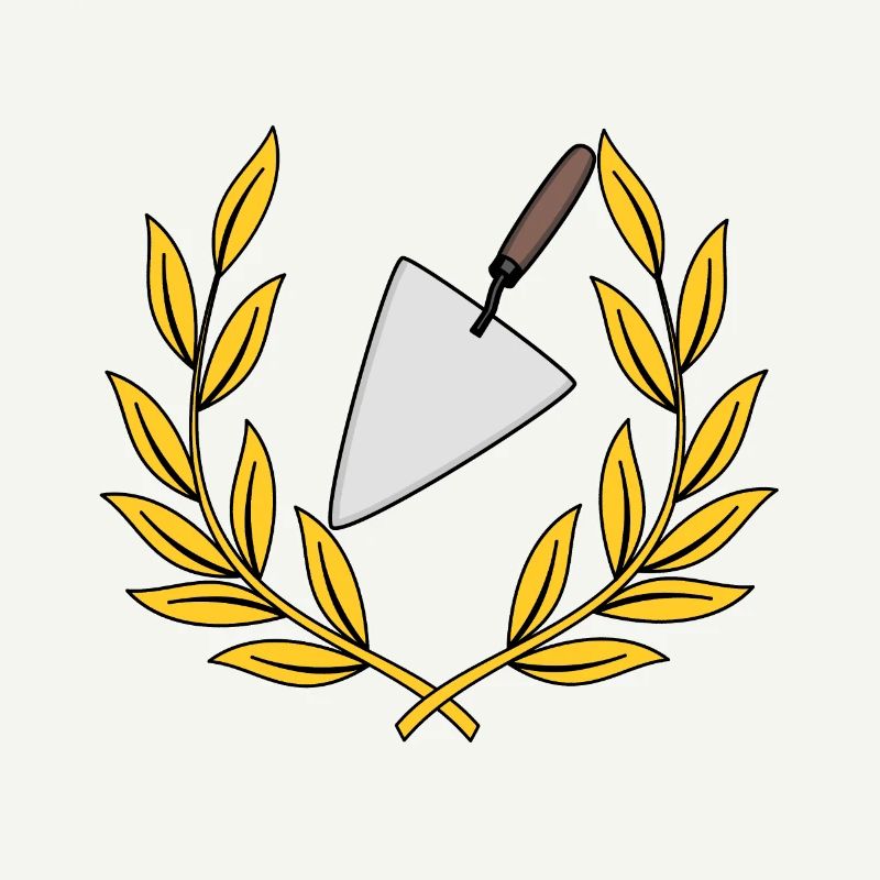Laurel wreath craft bricklayer trowel