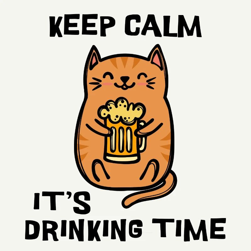 Fest Bier Statement Trinken Katze