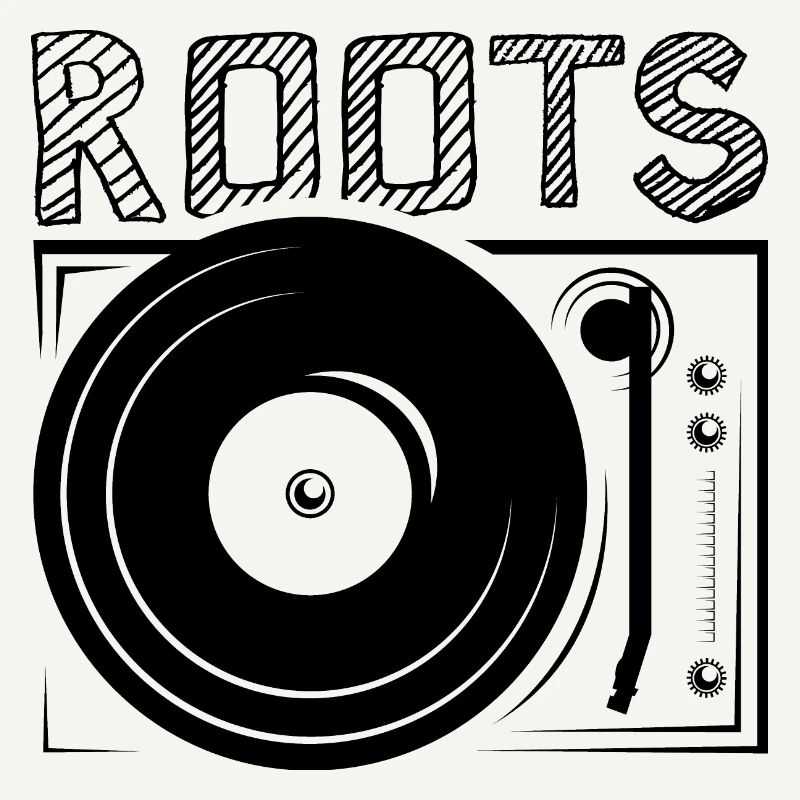 roots dj icon turntable icon logo graphic