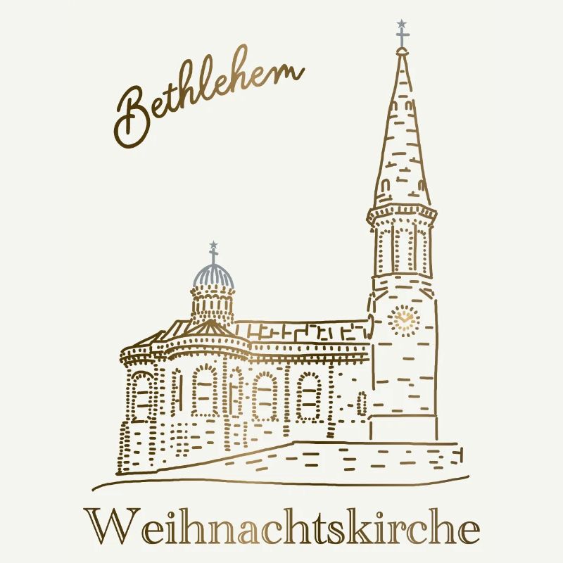 Weihnachtskirche Bethlehem, handgezeichnet