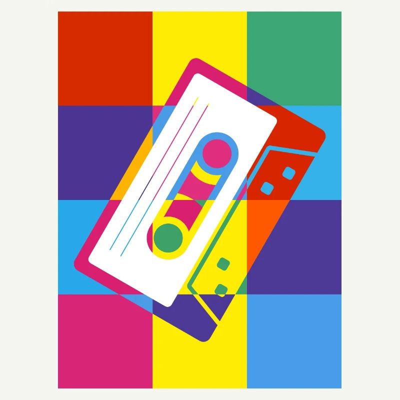 Retro Kassette Tape Pop Art Illustration
