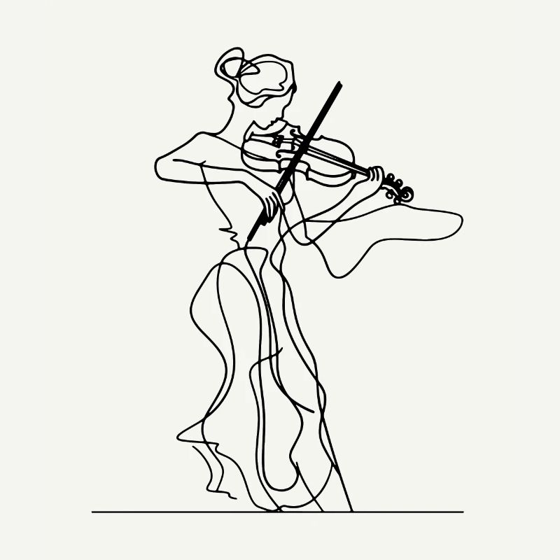 Violine Mädchen Zeichnung
