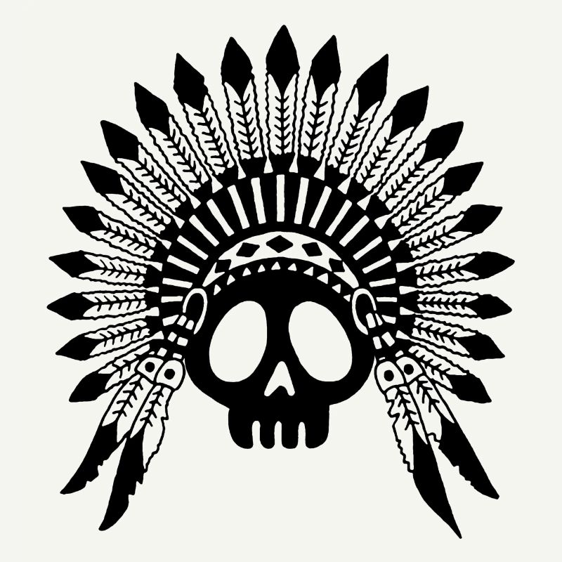 Crâne de chef indien noir
