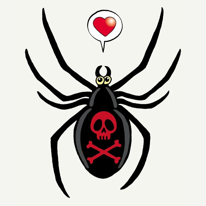 Verliebte schwarze Witwe Spinne