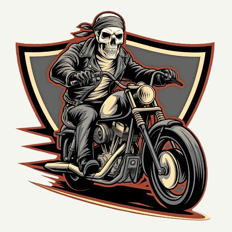 Motard intrépide sur une balade lugubre