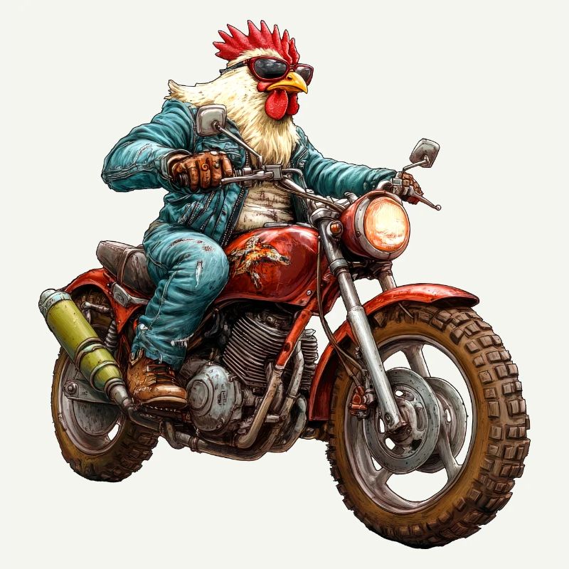 Hühner Motorrad