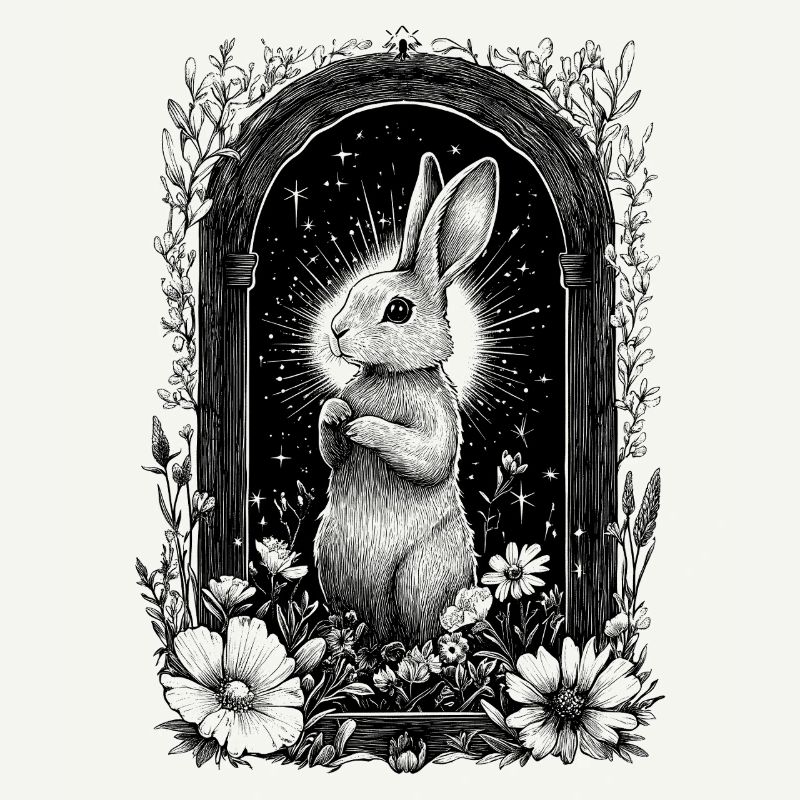Bohemian Boho Hase Hasenmotiv Frühling Cottagecore