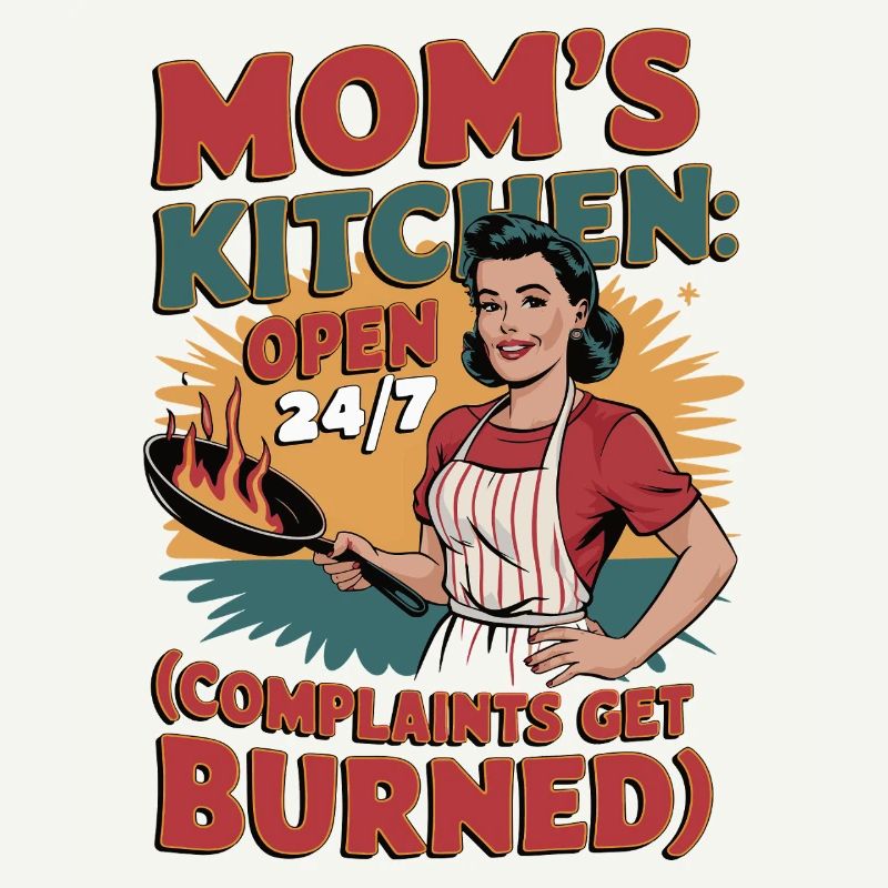 Mom's Kitchen Shirt | Open 24/7 Funny Design