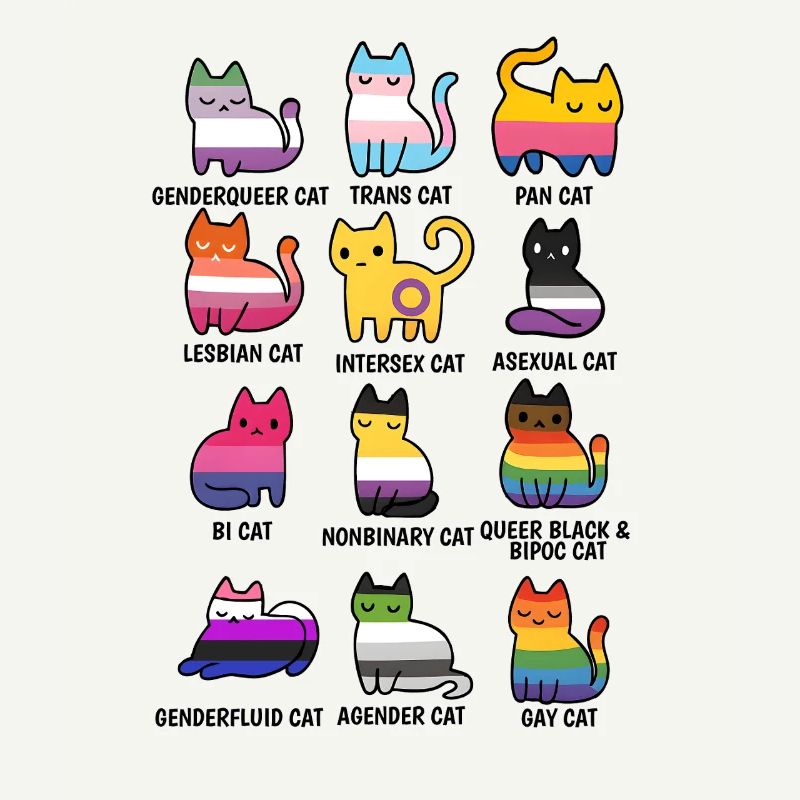 Niedliche Retro LGBT Katze Cat Pride & Equality