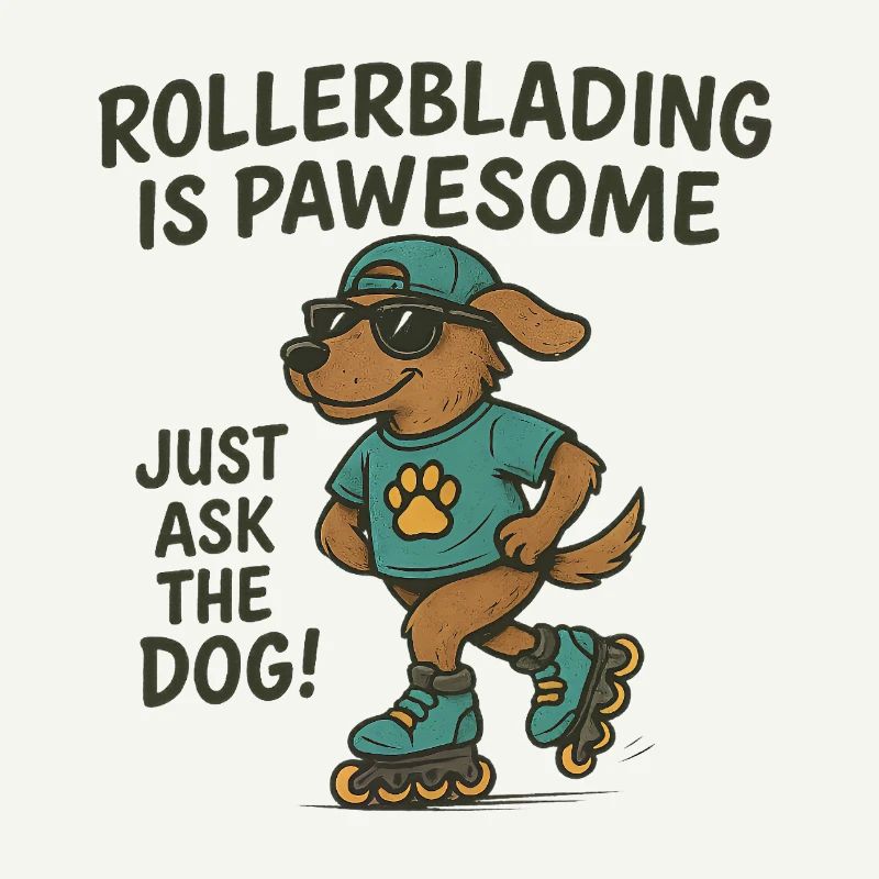 Rollerblading is pawesom dog