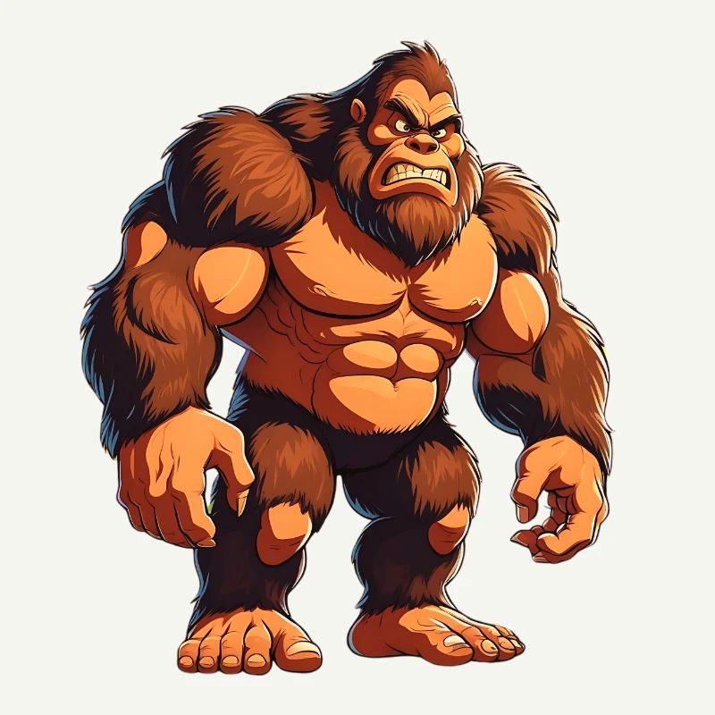 Fierce Gorilla Warrior Illustration