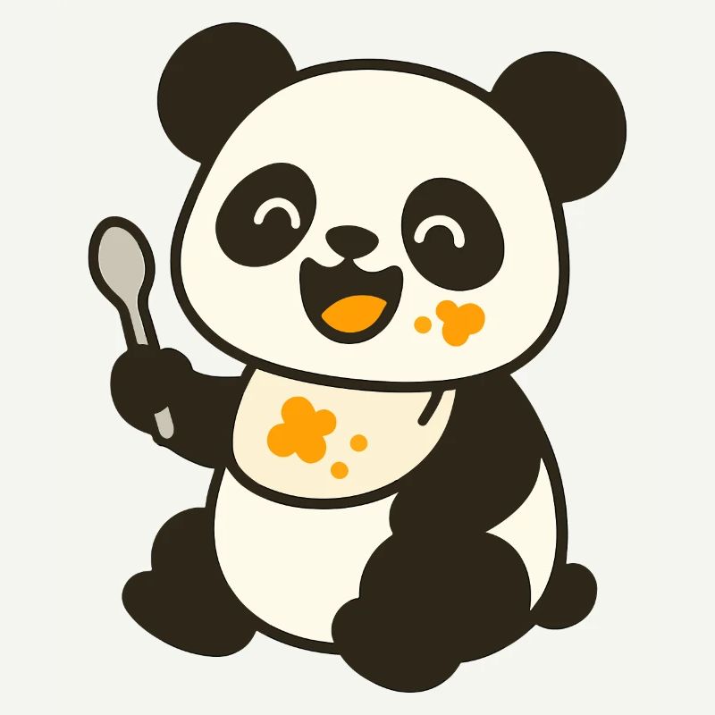 Futtern mit dem Panda-Jungtier – Kunterbunt süß