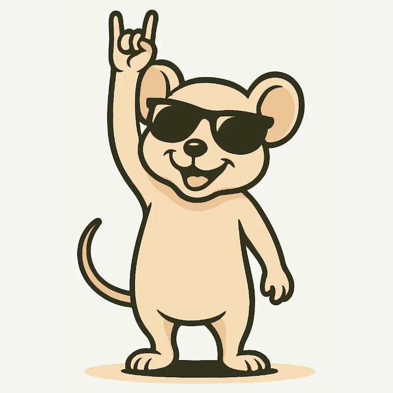 Bébé souris à bascule avec lunettes de soleil