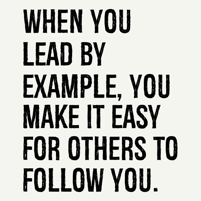 Wenn Sie mit gutem Beispiel vorangehen, machen Sie es