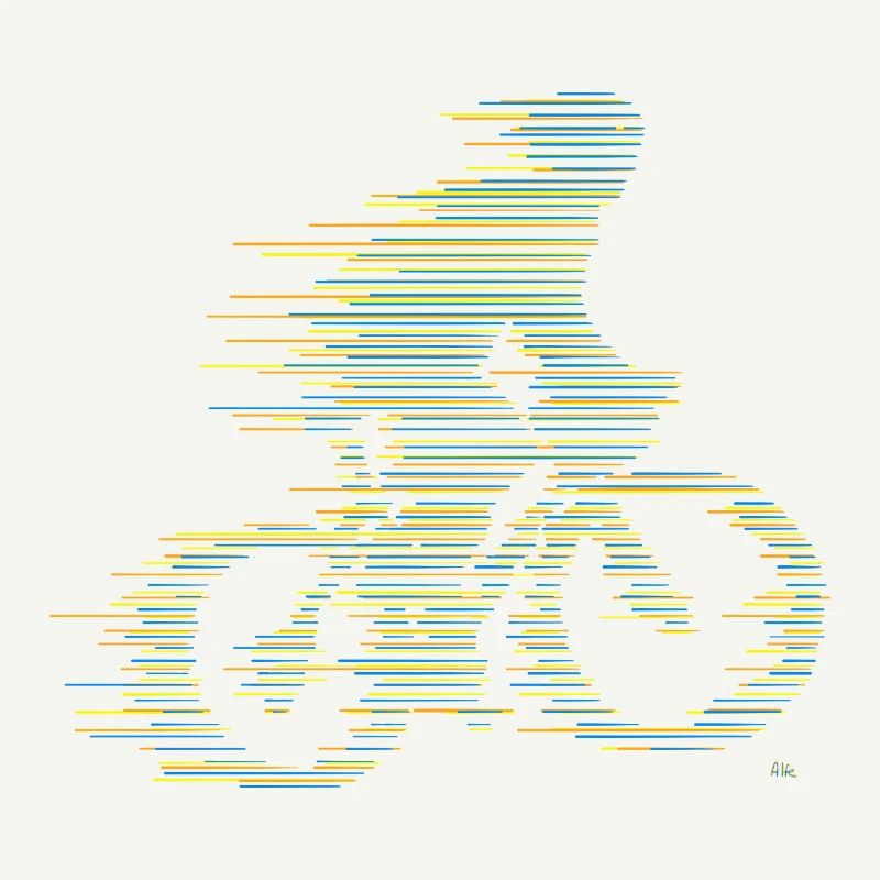 Lignes de vélo de route Idée cadeau de vélo coloré