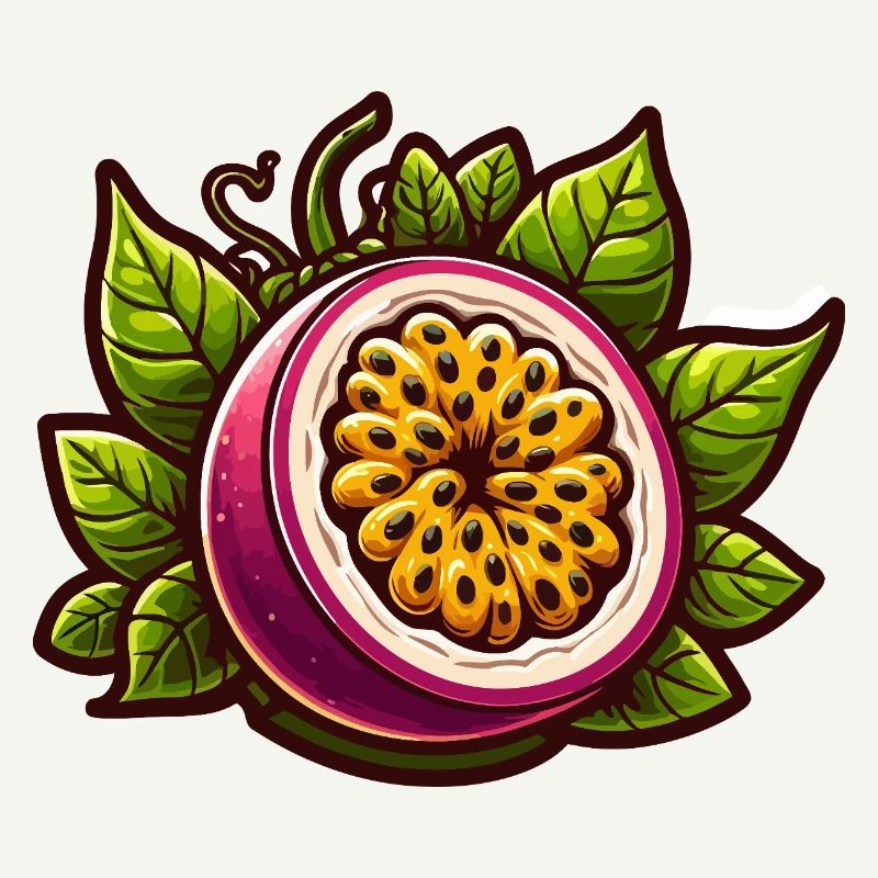 Illustration de Fruit de Passiflore Exotique