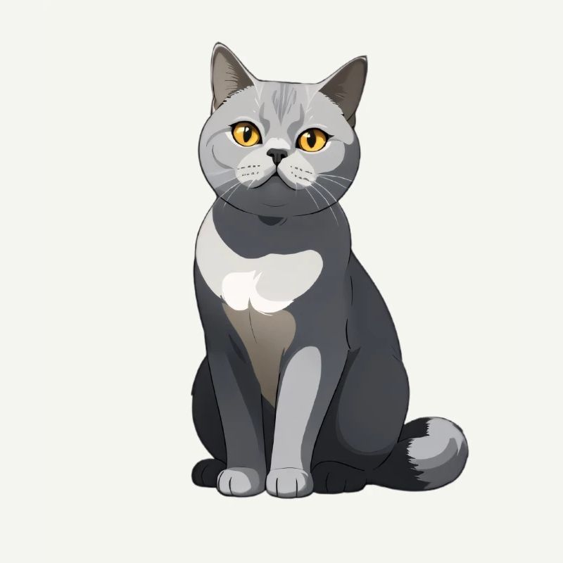 Elegante graue Katze Illustration