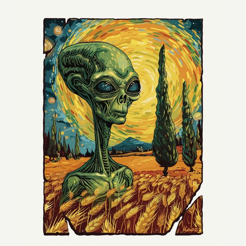 Außerirdische Landschaft im Van-Gogh-Stil