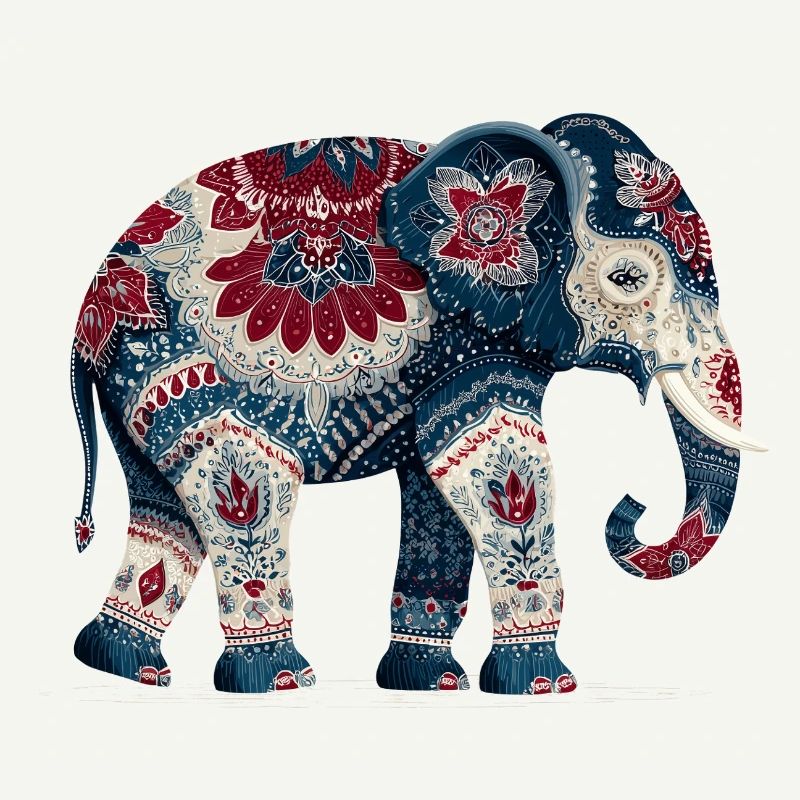 Éléphant bleu indigo