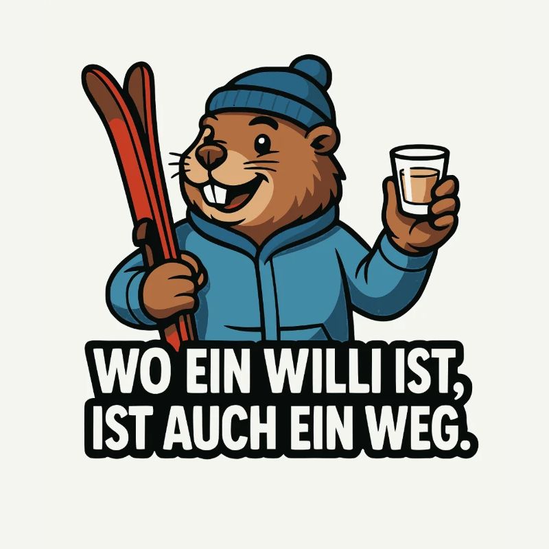 Ski Murmeltier Willi Spruch