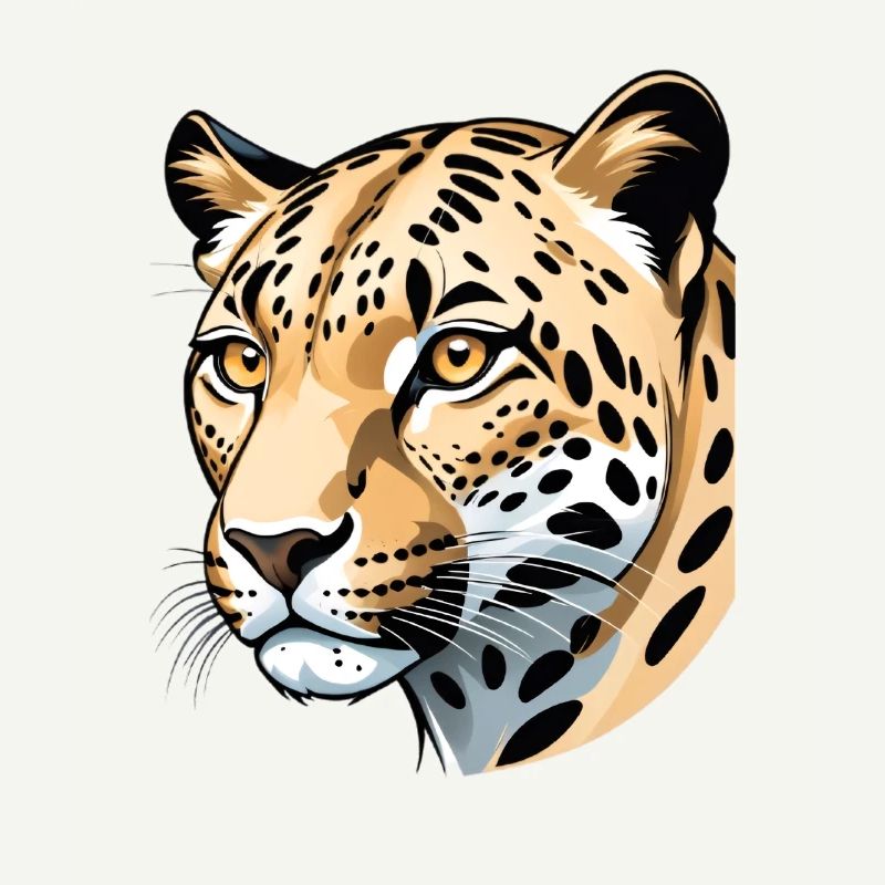 Illustration élégante de tête de guépard