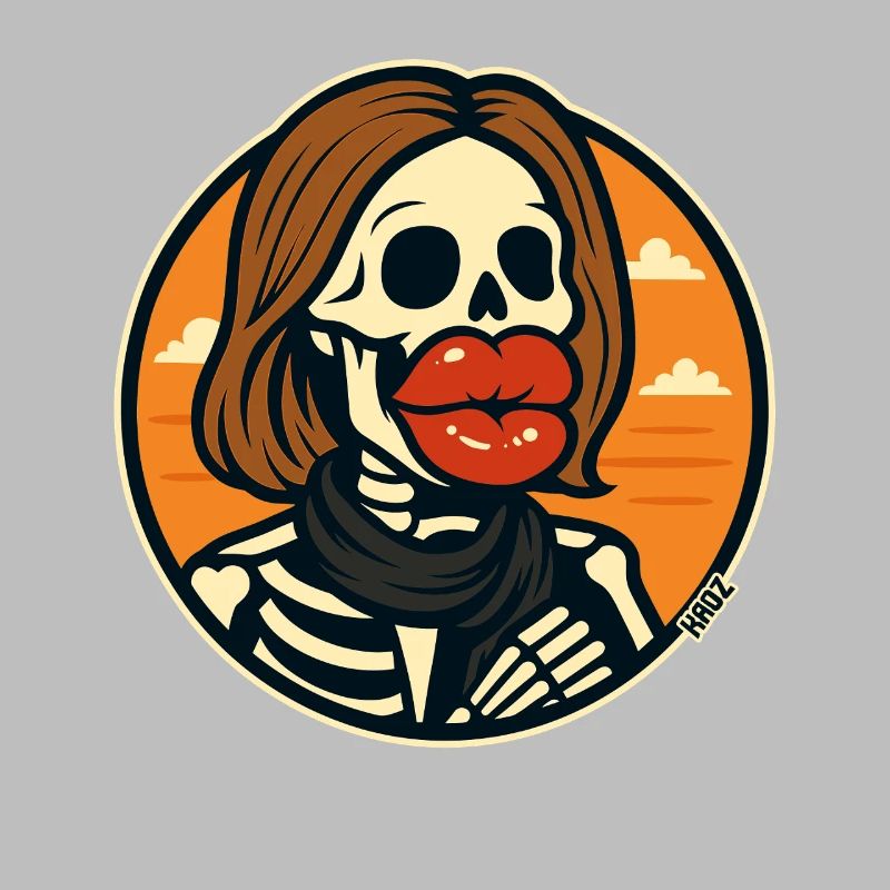 Skeleton with red lips