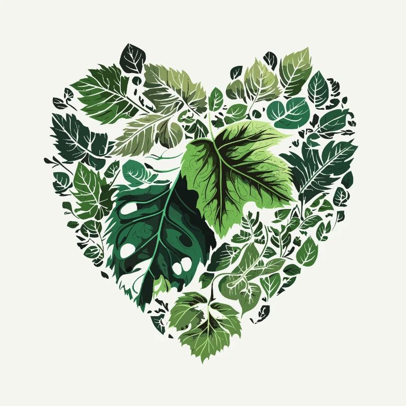 Leaf Heart Nature Pattern