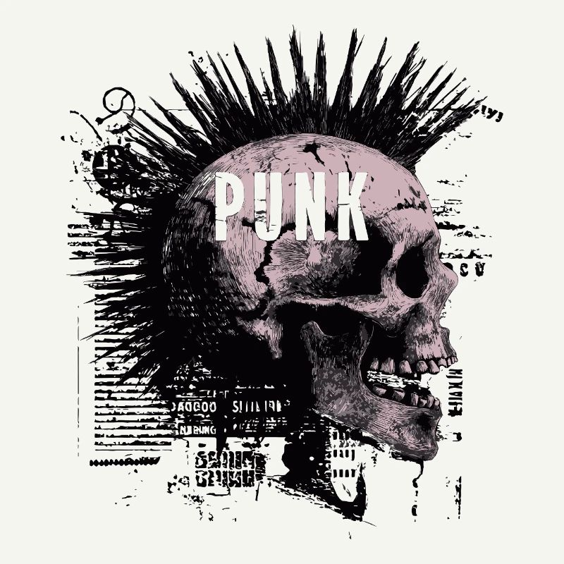 Punk Rock Mohawk Skull