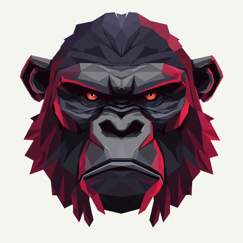 Geometrischer Gorillakopf