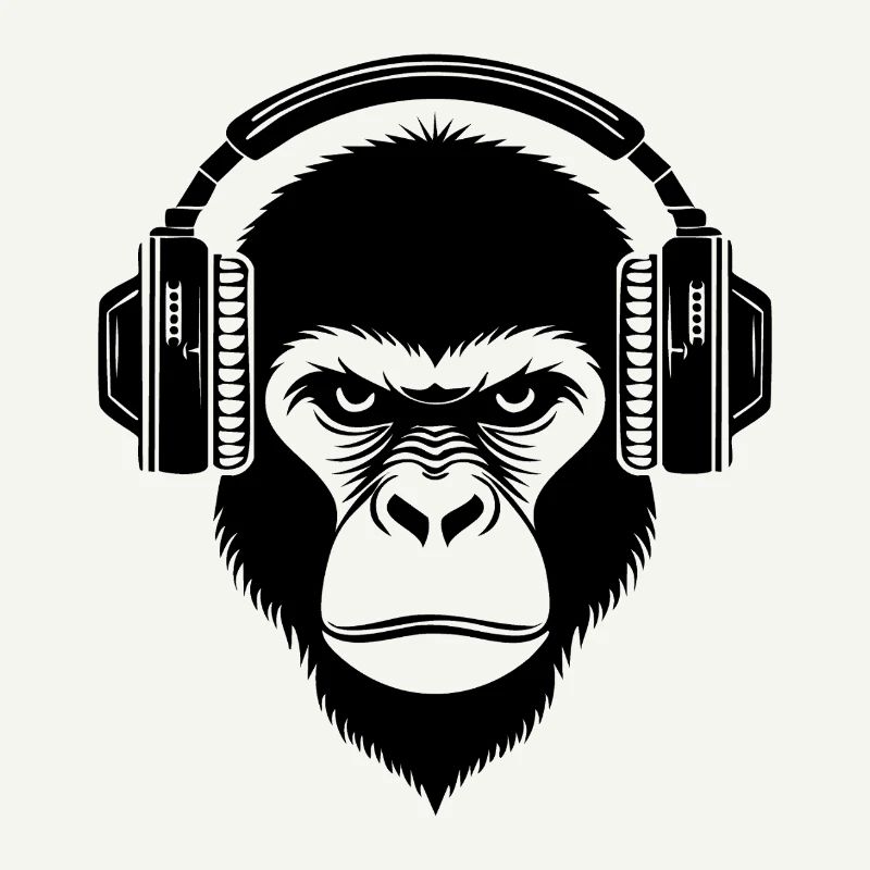 Heavy Bass Drop Monkey Head Design Chemise