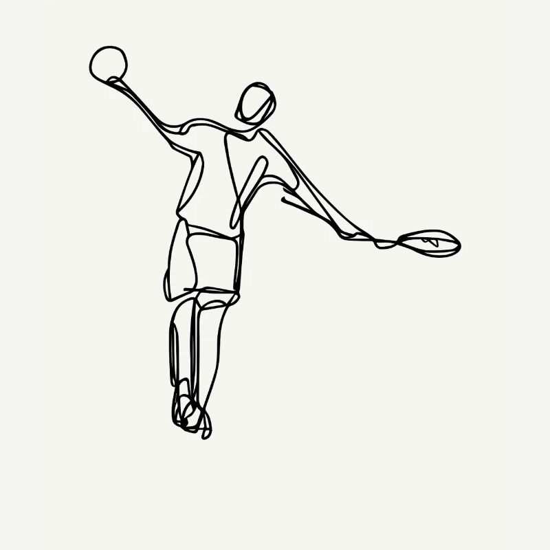 Badmintonspieler Skizze