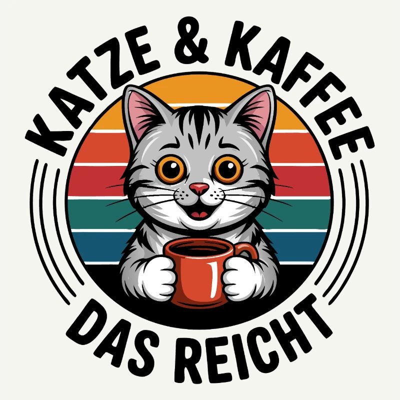 Kaffee Kater Retro Kreis