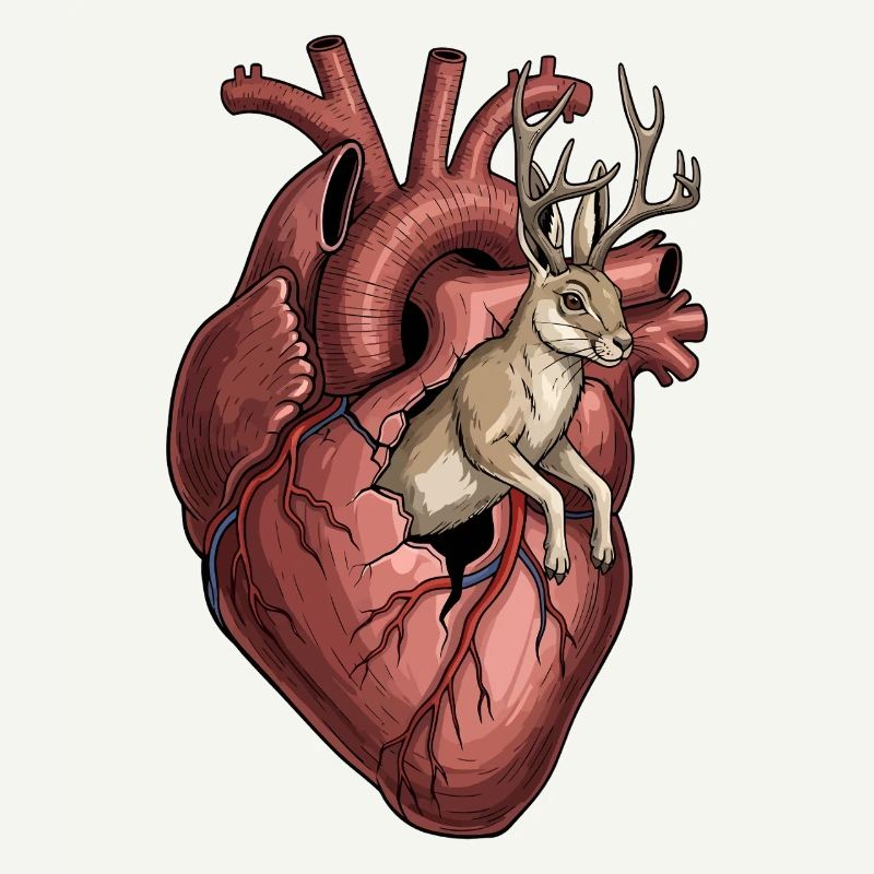 Anatomisches Herz mit Häschen