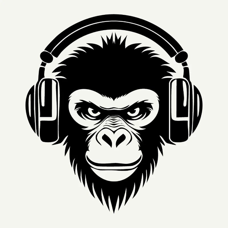 Finsterer Comic-Affe mit Kopfhörern Shirt
