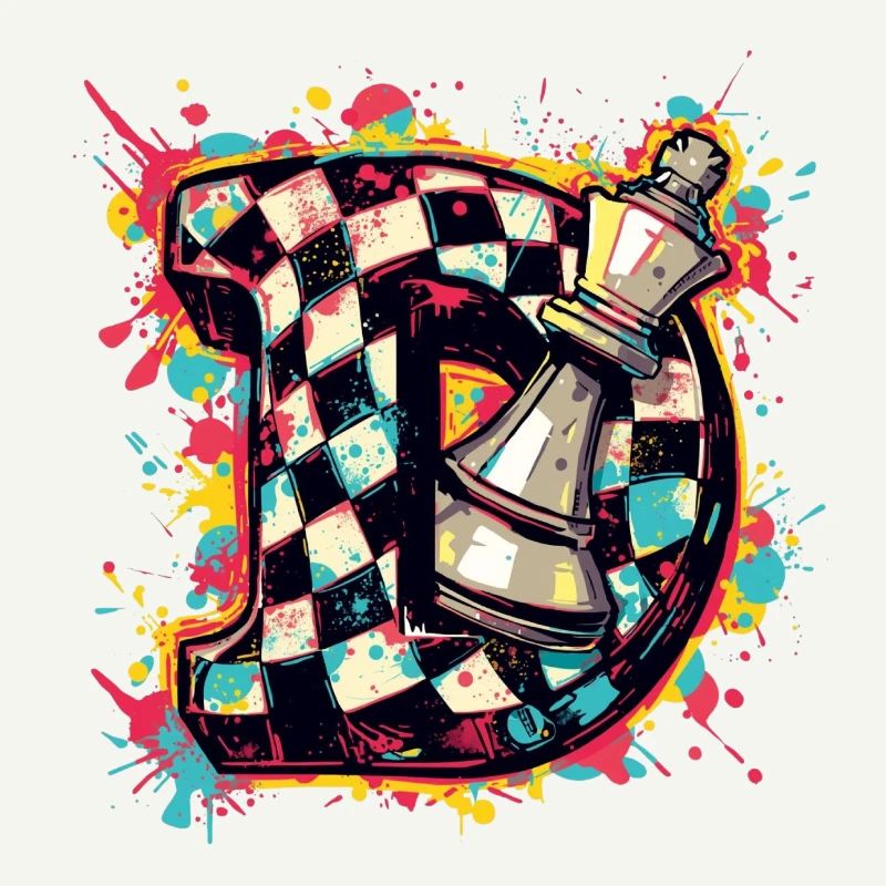 Lady Graffiti Color Explosion Chess Player