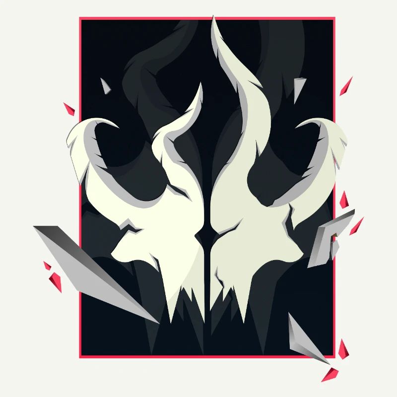 Horned Skull – Red Accent Edition