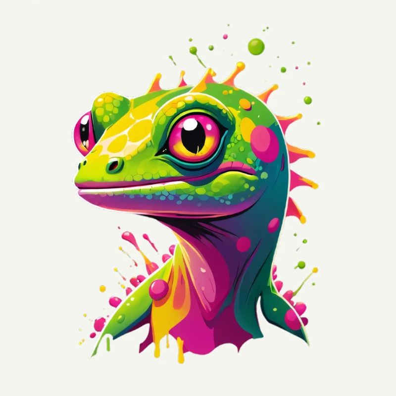 Bunte Echse Neon-Splash