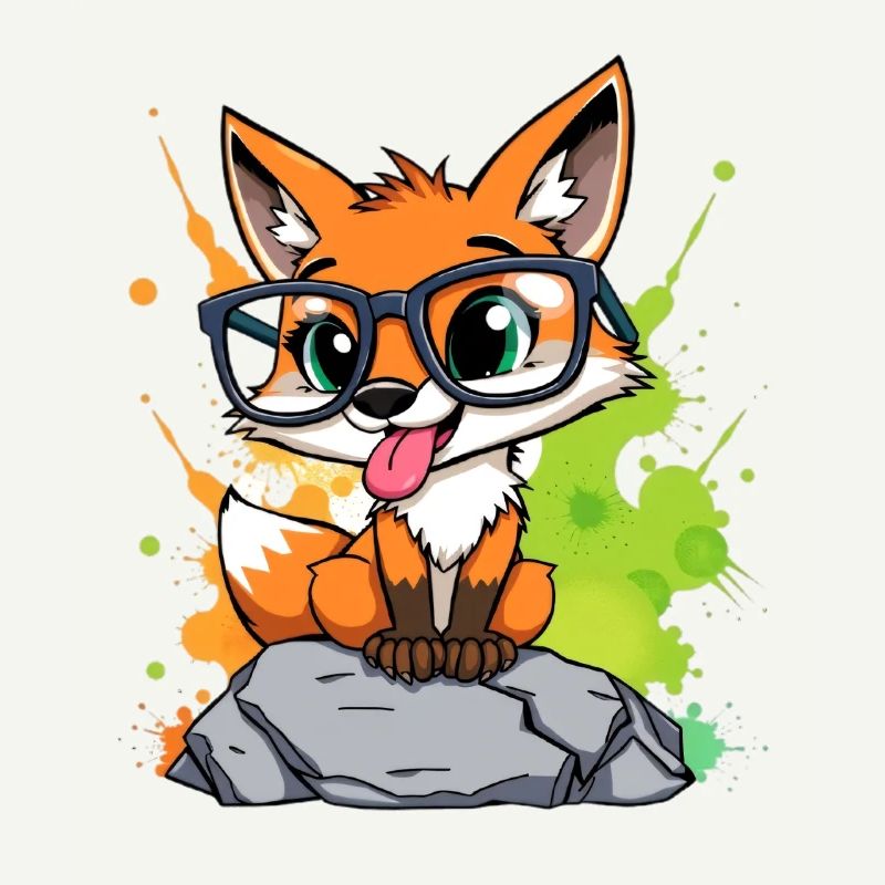 Spectacled fox on stone