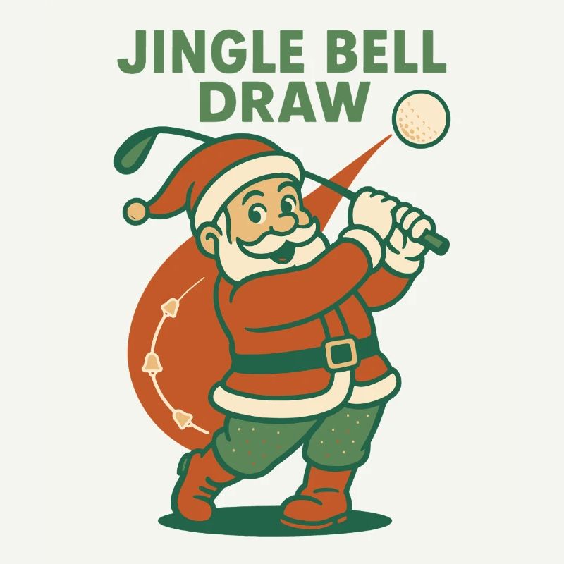 Jingle Bell Dessiner Drôle Golf Père Noël Vacances