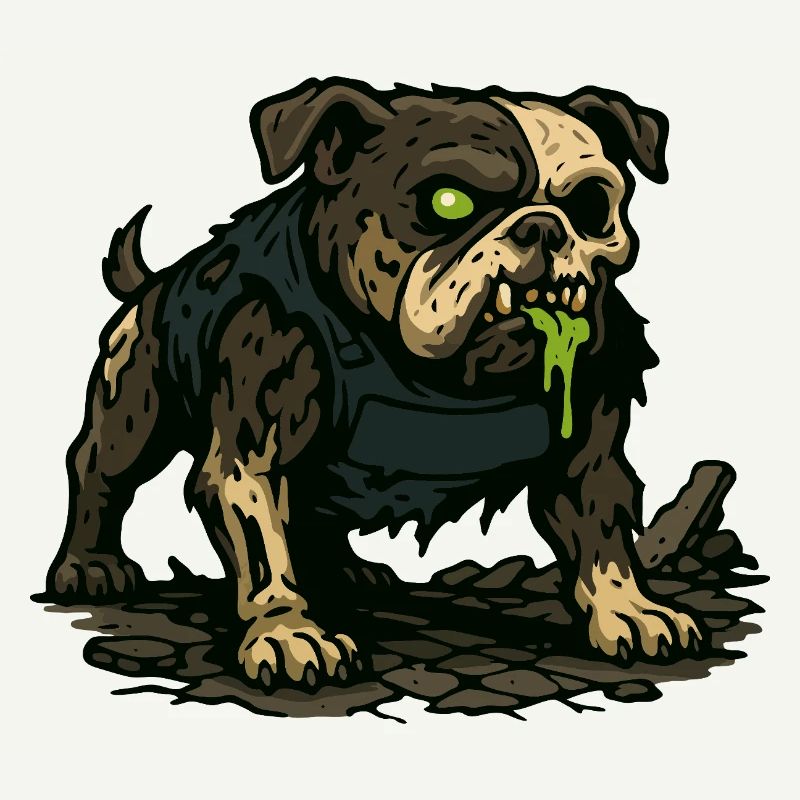 Groggy Zombie Mops mit grünem Sabber