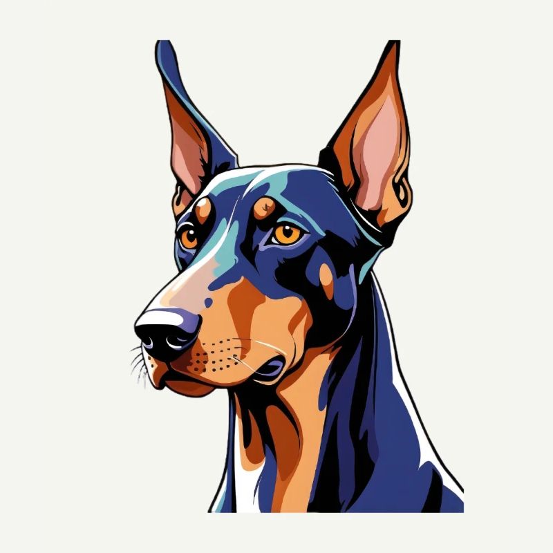 Popart Doberman Portrait
