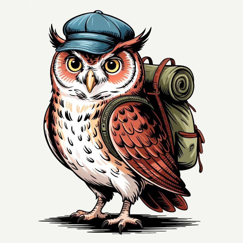 Abenteuer Eule mit Rucksack