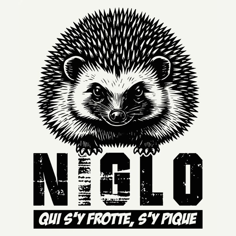Igel – NIGLO, der sich daran reibt, wird gestochen,