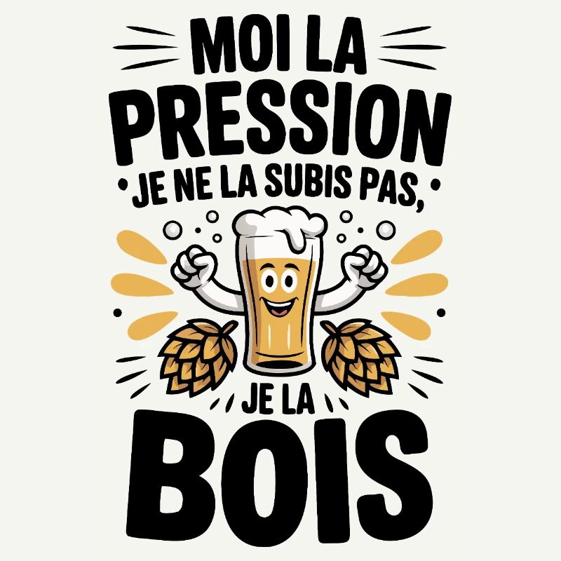 Bière Pression Subis houblon llustration fun