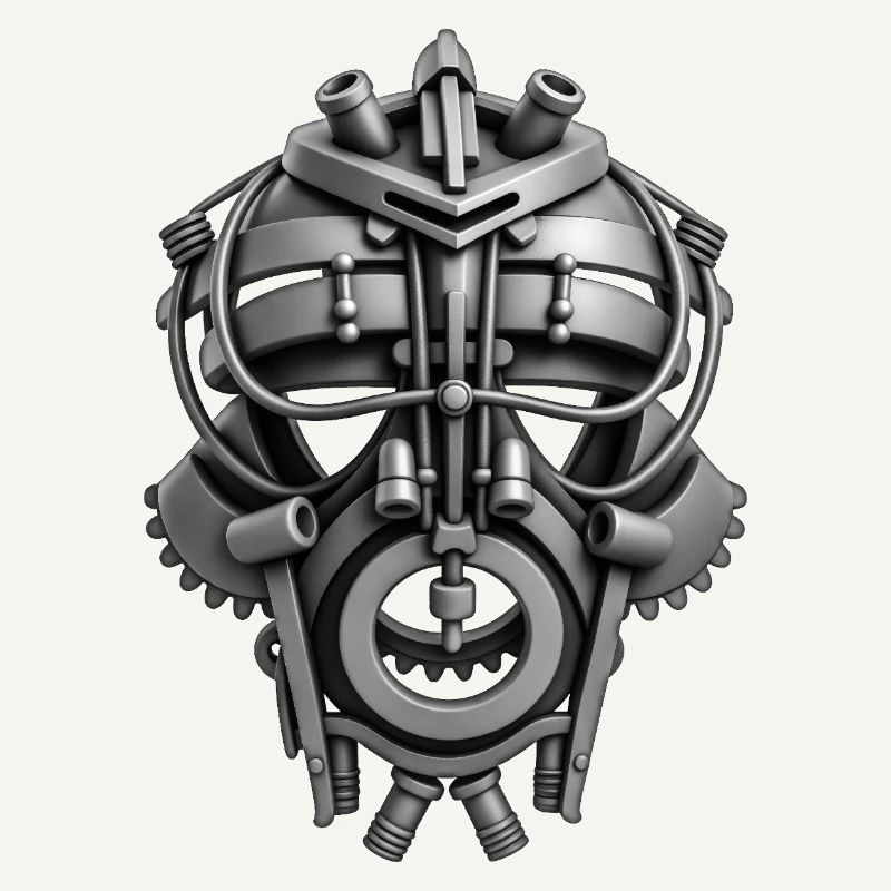 ROBOT MASK #1 - black & white