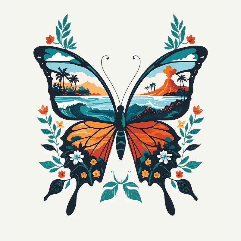 Tropischer Vulkan-Schmetterling