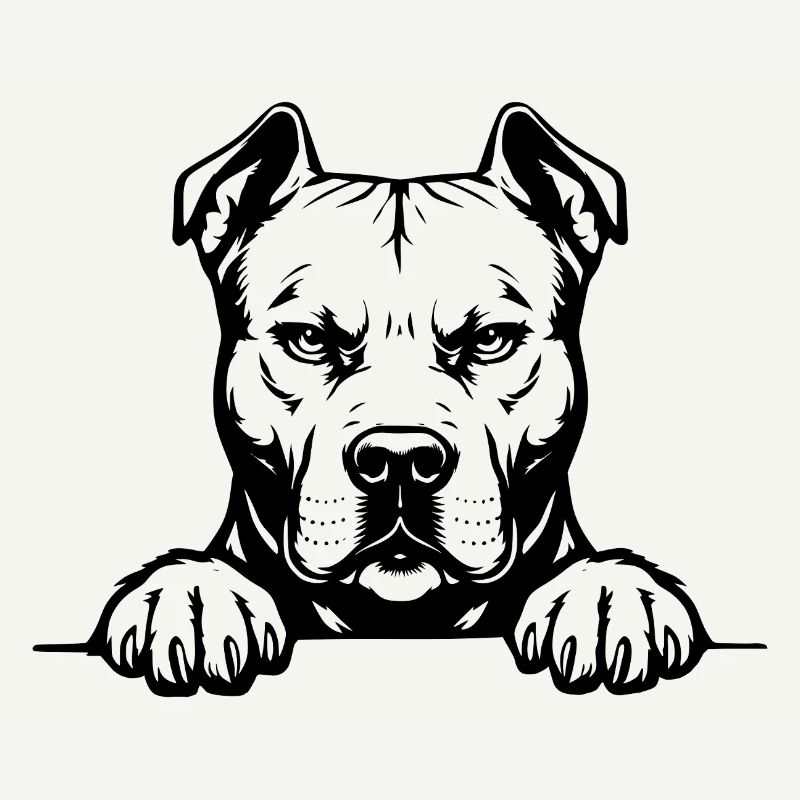 Tête de pitbull avec pattes