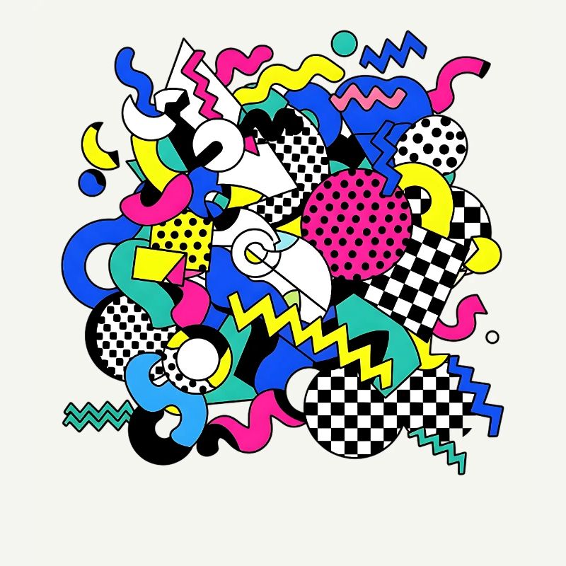 Neon Chaos Pop Art Pattern