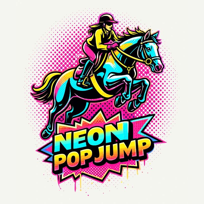 Neon Pop Jump – Reiten Springpferd