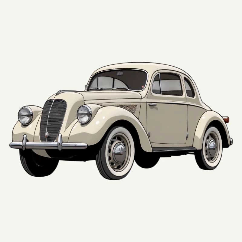 Beige Oldtimer Coupé Artwork